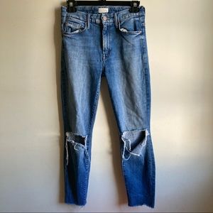 MOTHER High Waisted Looker Ankle Fray Jeans in Spice It Up